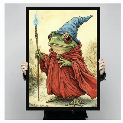 Wizard Frog Red Robe Canvas Art Wall Art