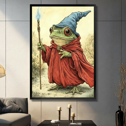 Wizard Frog Red Robe Canvas Art Wall Art