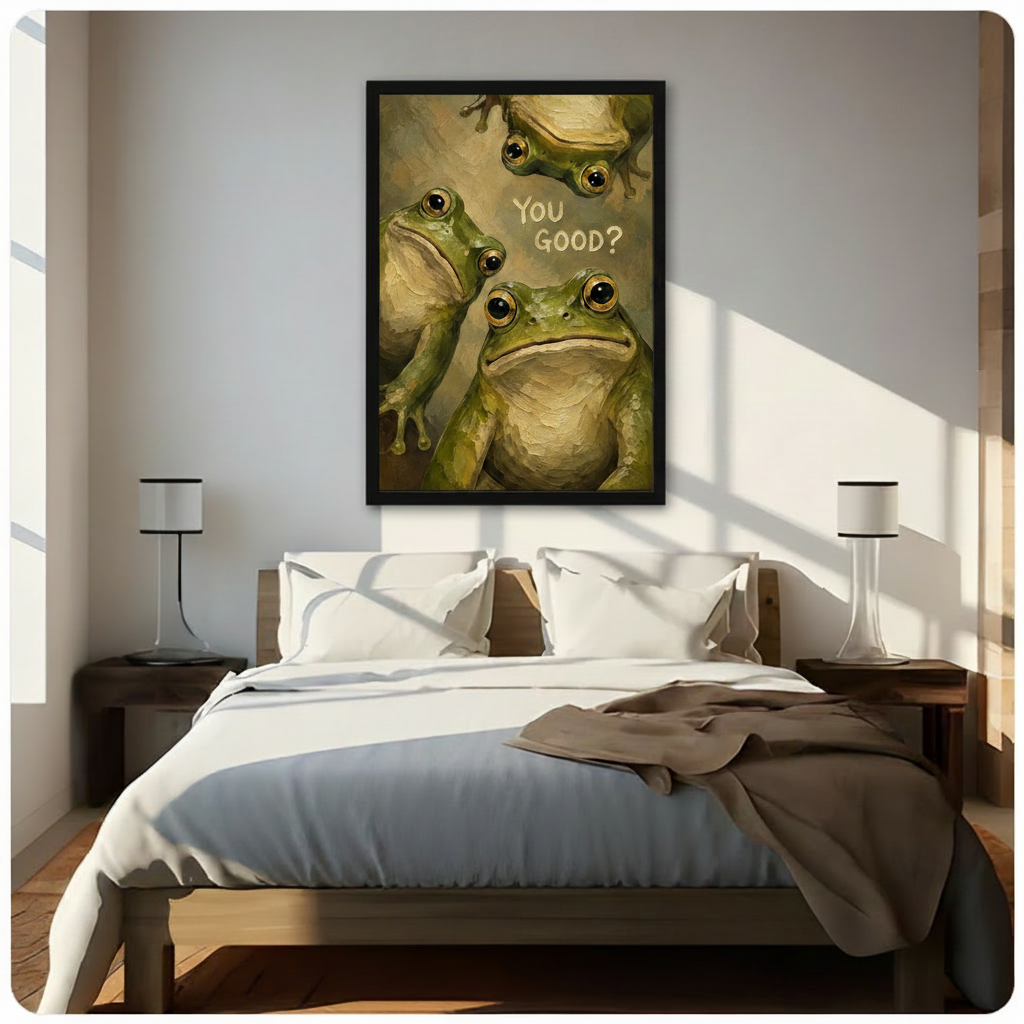 You Good Frog Funny Oil Canvas Art Wall Art