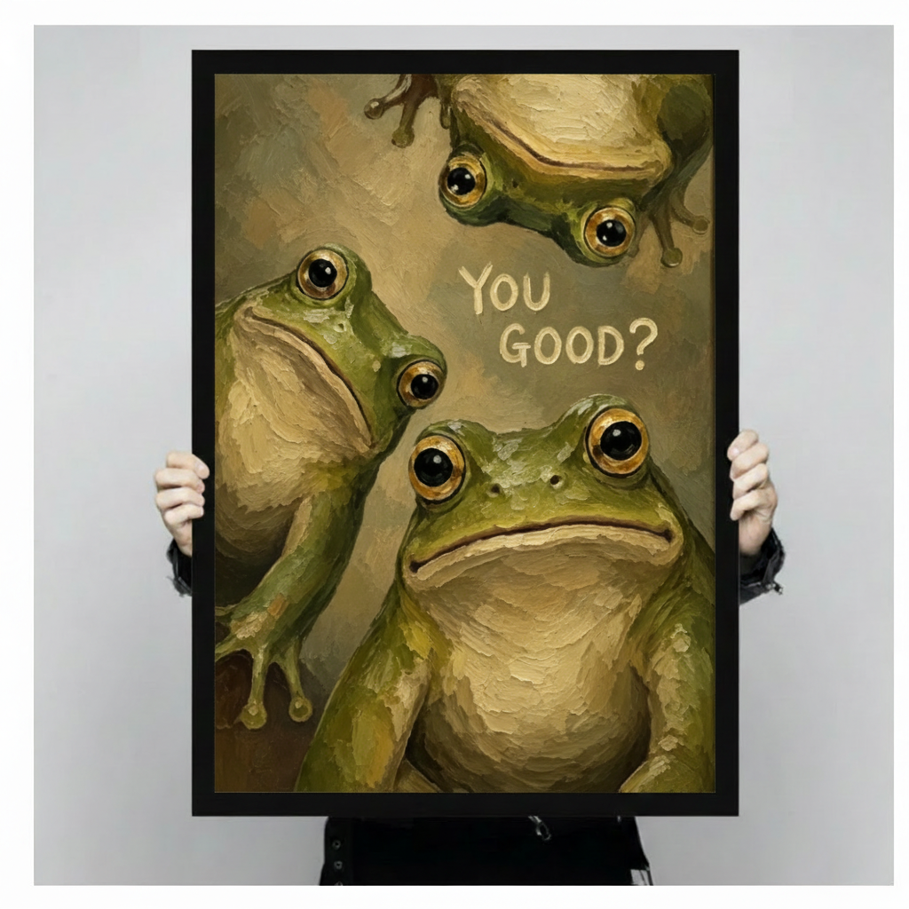 You Good Frog Funny Oil Canvas Art Wall Art