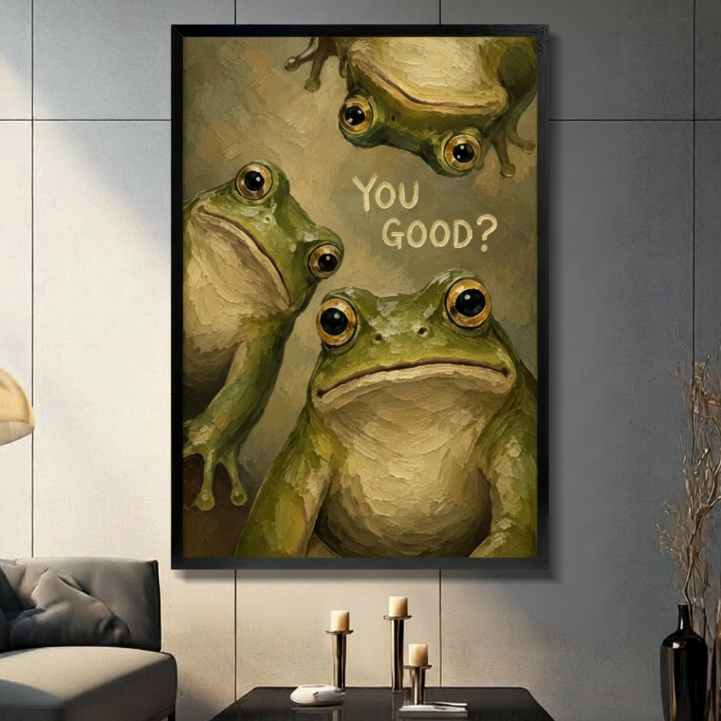 You Good Frog Funny Oil Canvas Art Wall Art