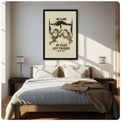 No Plans No Rules Funny Frog Canvas Art Wall Art