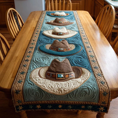 Frontier Hats Quilted Table Runner