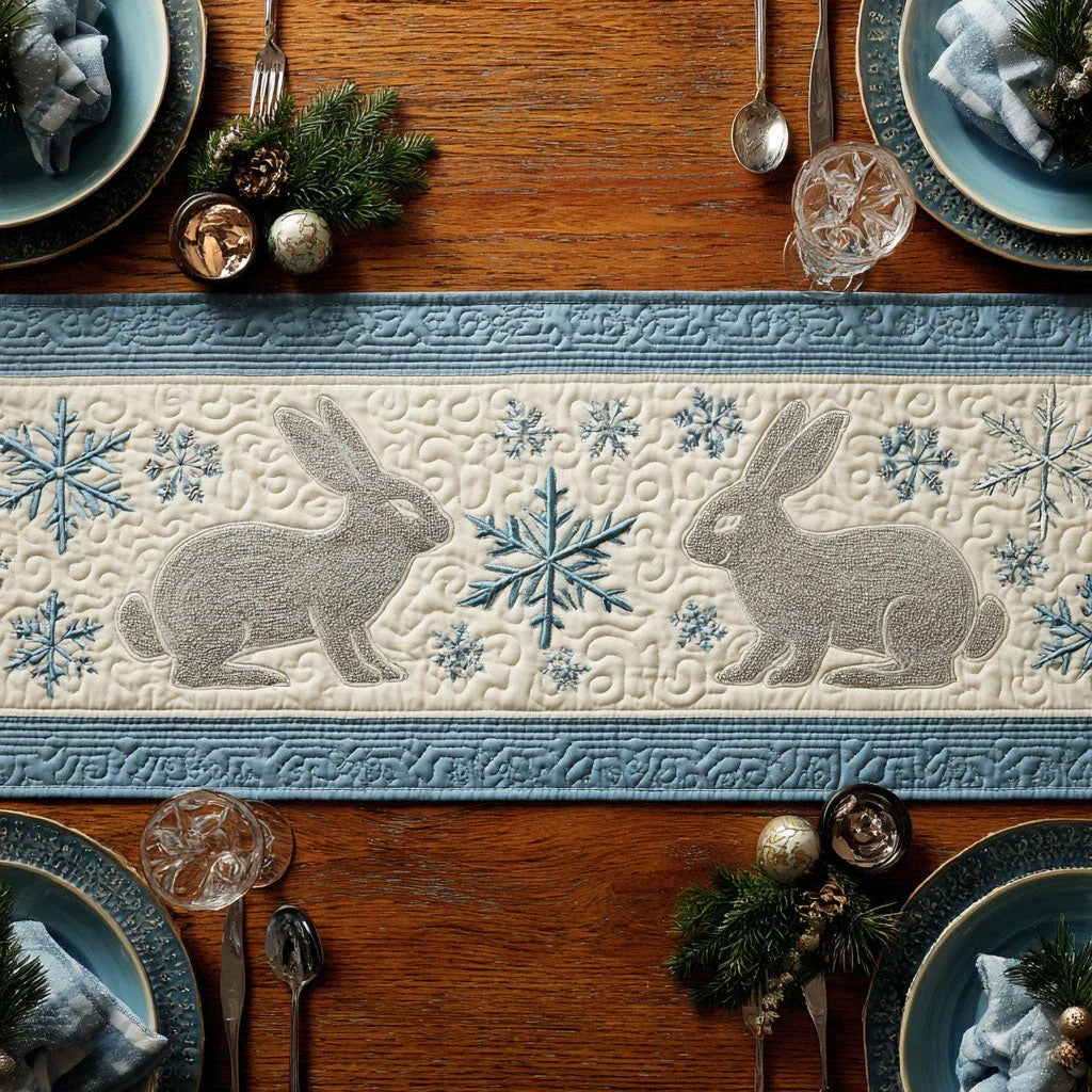 Frost Bunny Quilted Table Runner