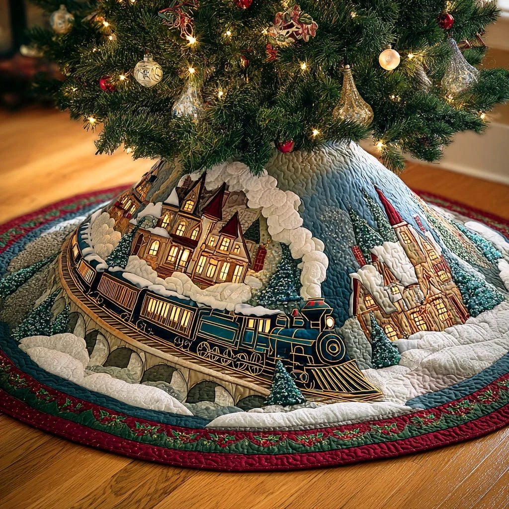 Frost Express Christmas Quilted Tree Skirt