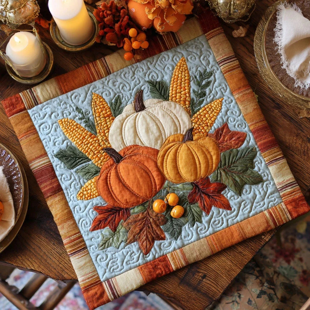 Frost Pumpkin Quilted Table Topper
