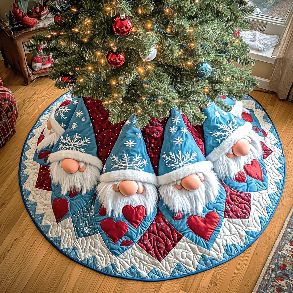Frost Whispers Christmas Quilted Tree Skirt