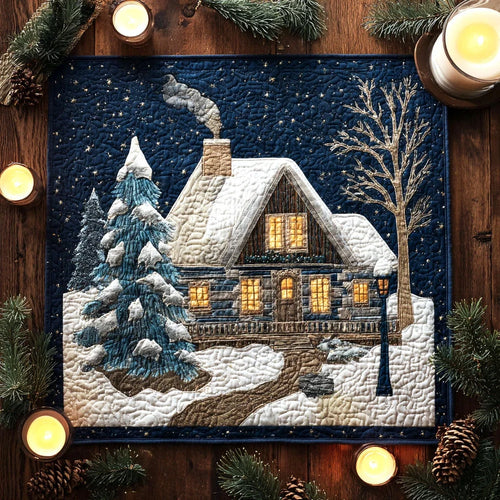 Frosted Cabin Quilted Table Topper