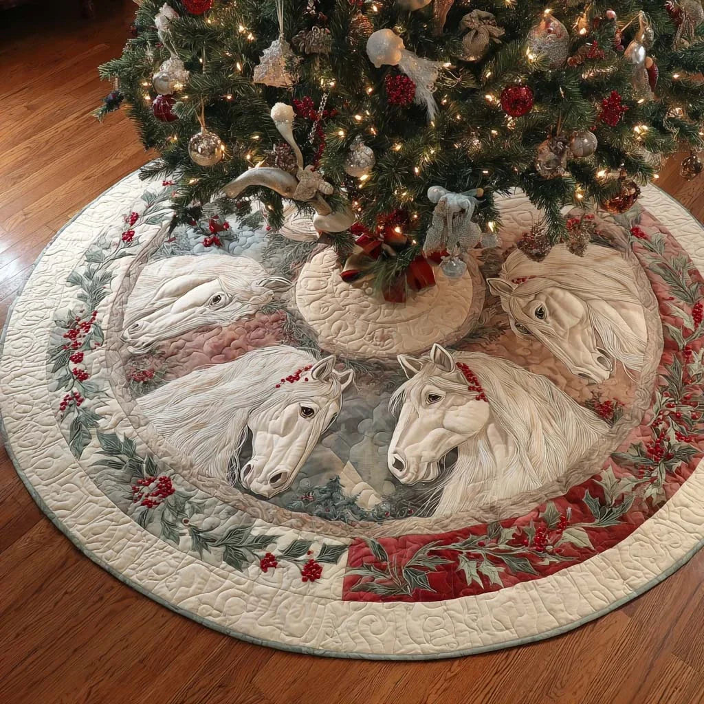 Frosted Companions Quilted Tree Skirt