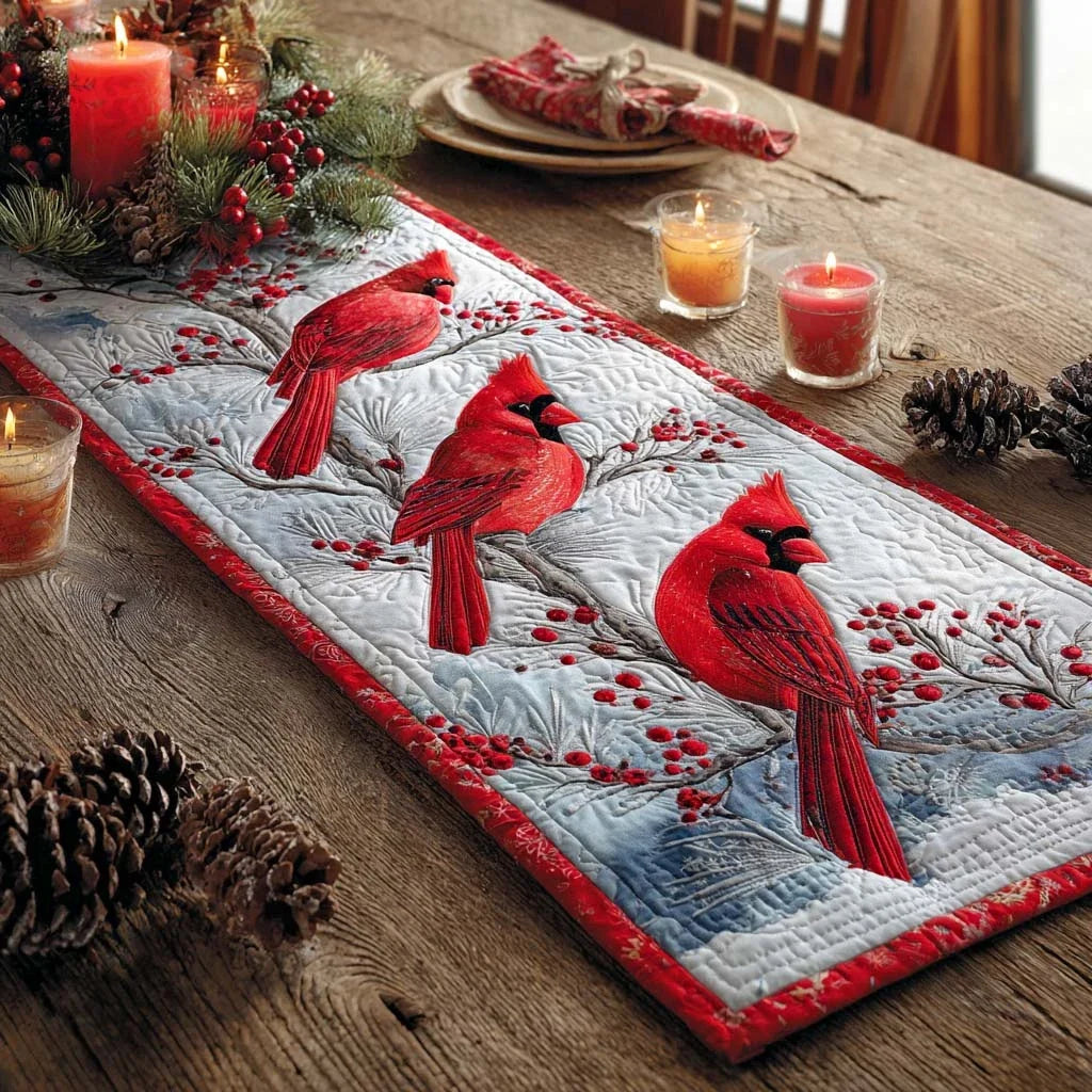 Frosted Duet Quilted Table Runner