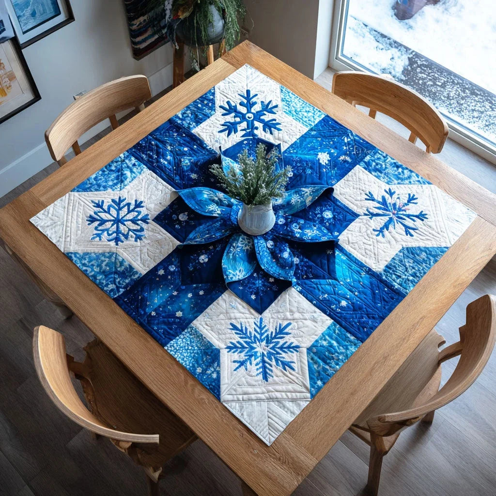 Frosted Ribbon Quilted Table Topper