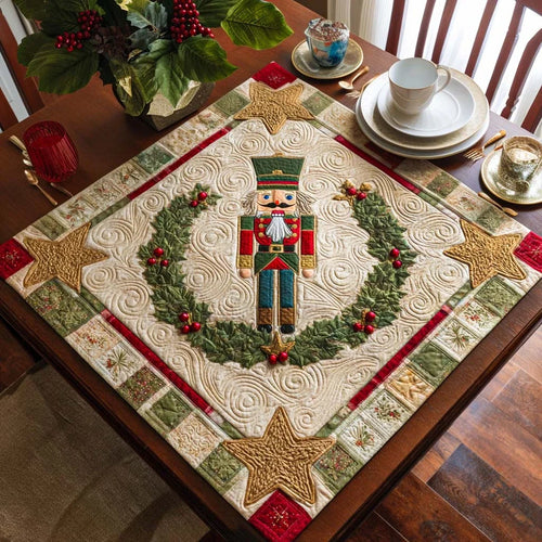 Frosted Star Quilted Table Topper