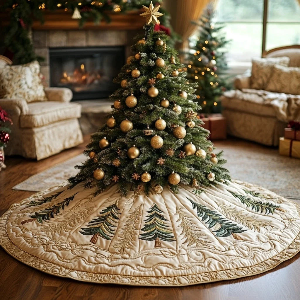 Frostfall Forest Dreams Christmas Quilted Tree Skirt