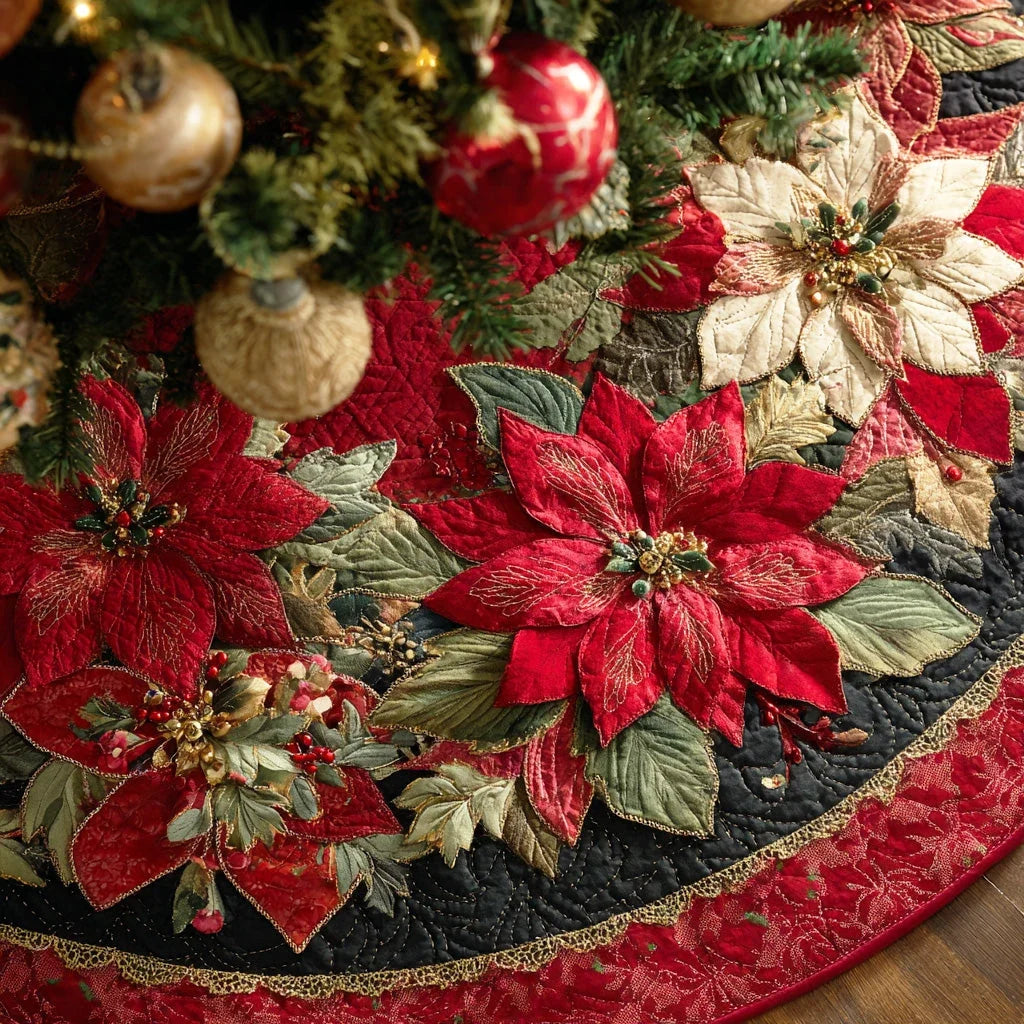 Frostlight Harmony Christmas Quilted Tree Skirt