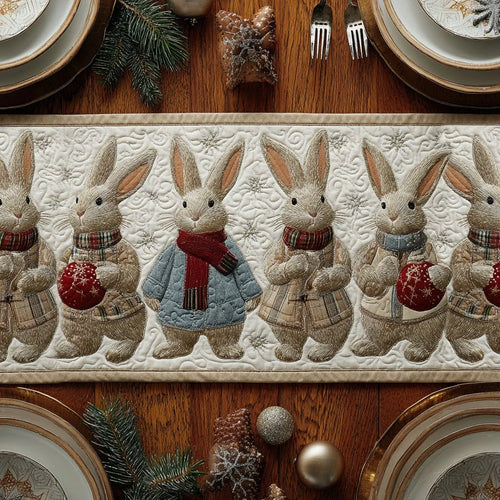 Frosty Bunny Quilted Table Runner