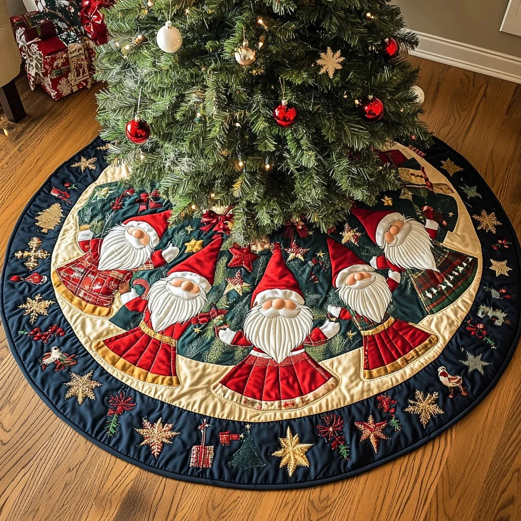 Frosty Fir Magic Christmas Quilted Tree Skirt
