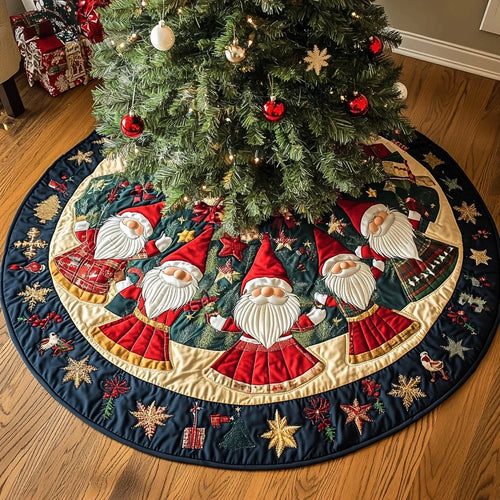Frosty Fir Magic Christmas Quilted Tree Skirt