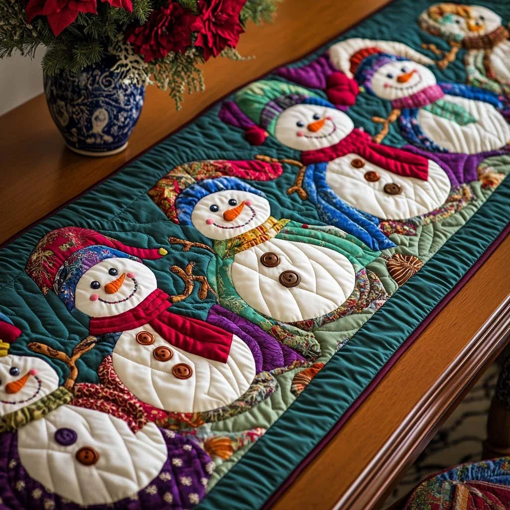 Frosty Friends Quilted Table Runner