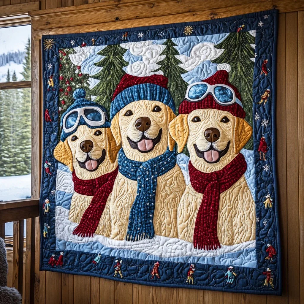 Frosty Labradors Quilt Blanket