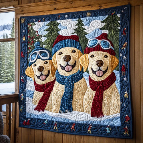 Frosty Labradors Quilt Blanket