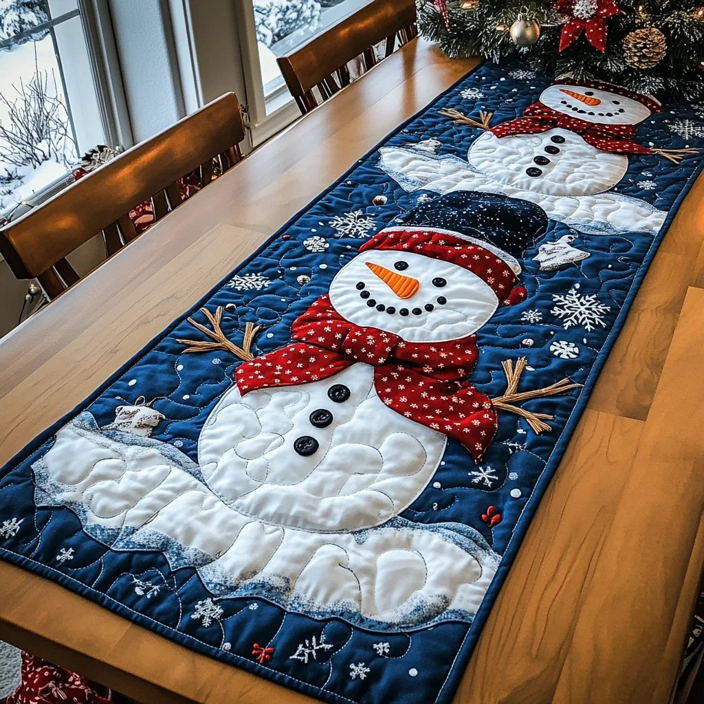 Frosty Lane Quilted Table Runner