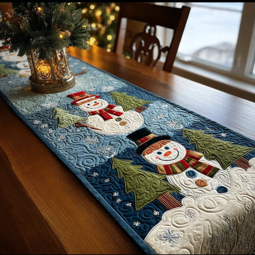 Frosty Smiles Quilted Table Runner