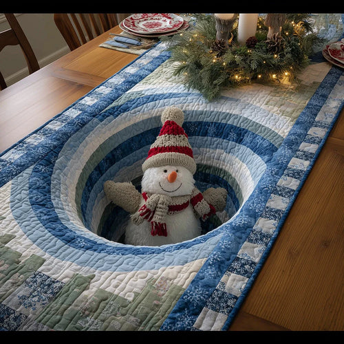 Frosty Sparkle Quilted Table Runner