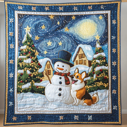 Frosty Star Snowman Quilt Blanket