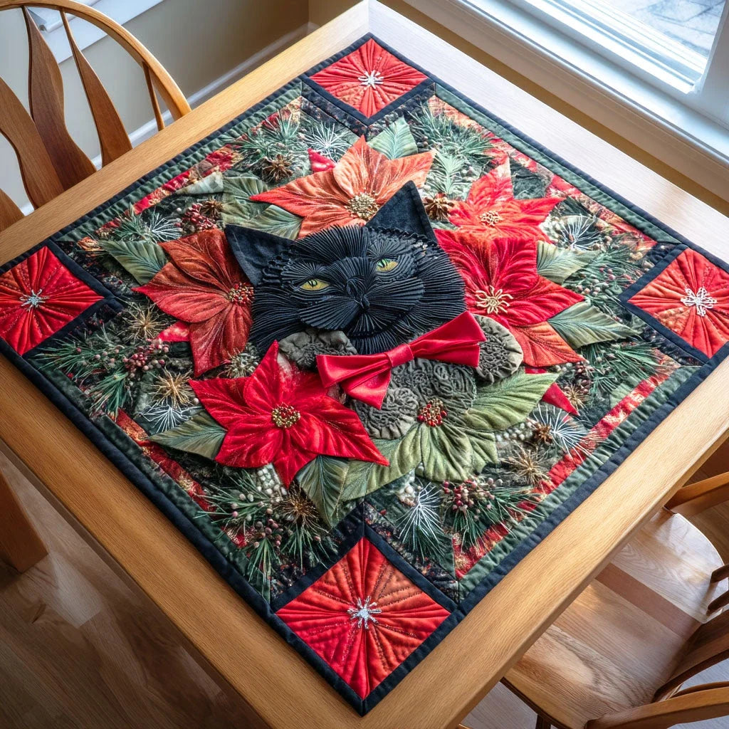 Frosty Whiskers Quilted Table Topper