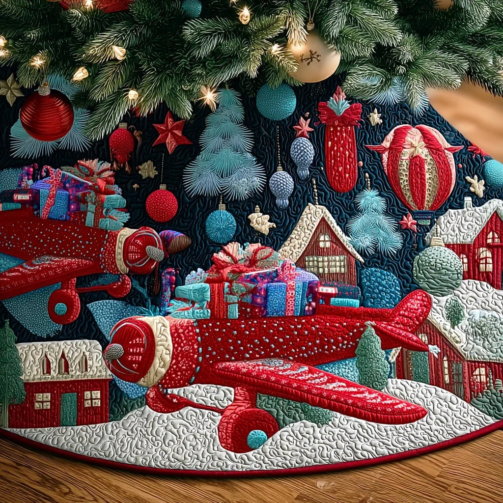 Frozen Evergreen Lane Christmas Quilted Tree Skirt