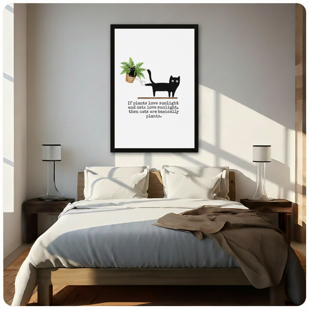 Cats Are Plants Funny Quote Canvas Art Wall Art