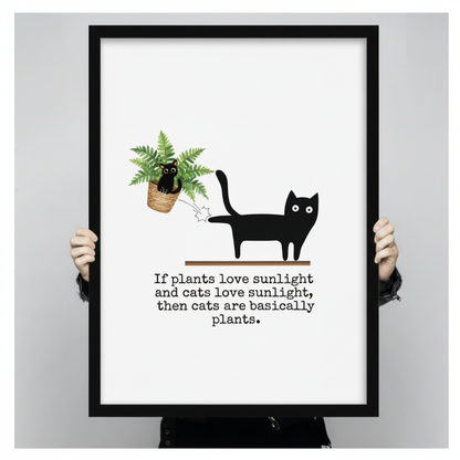 Cats Are Plants Funny Quote Canvas Art Wall Art