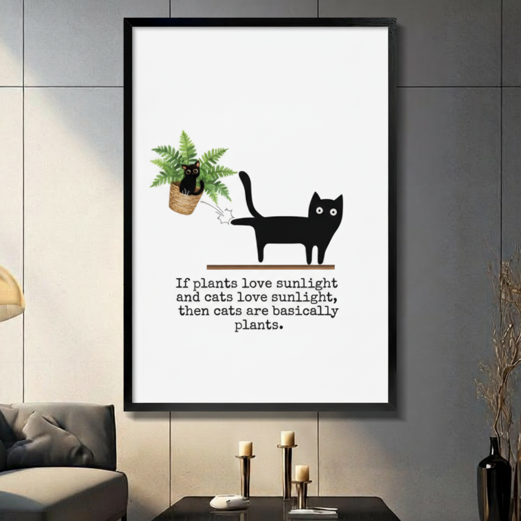 Cats Are Plants Funny Quote Canvas Art Wall Art