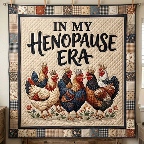 Funny Chicken Queen Quilt Blanket