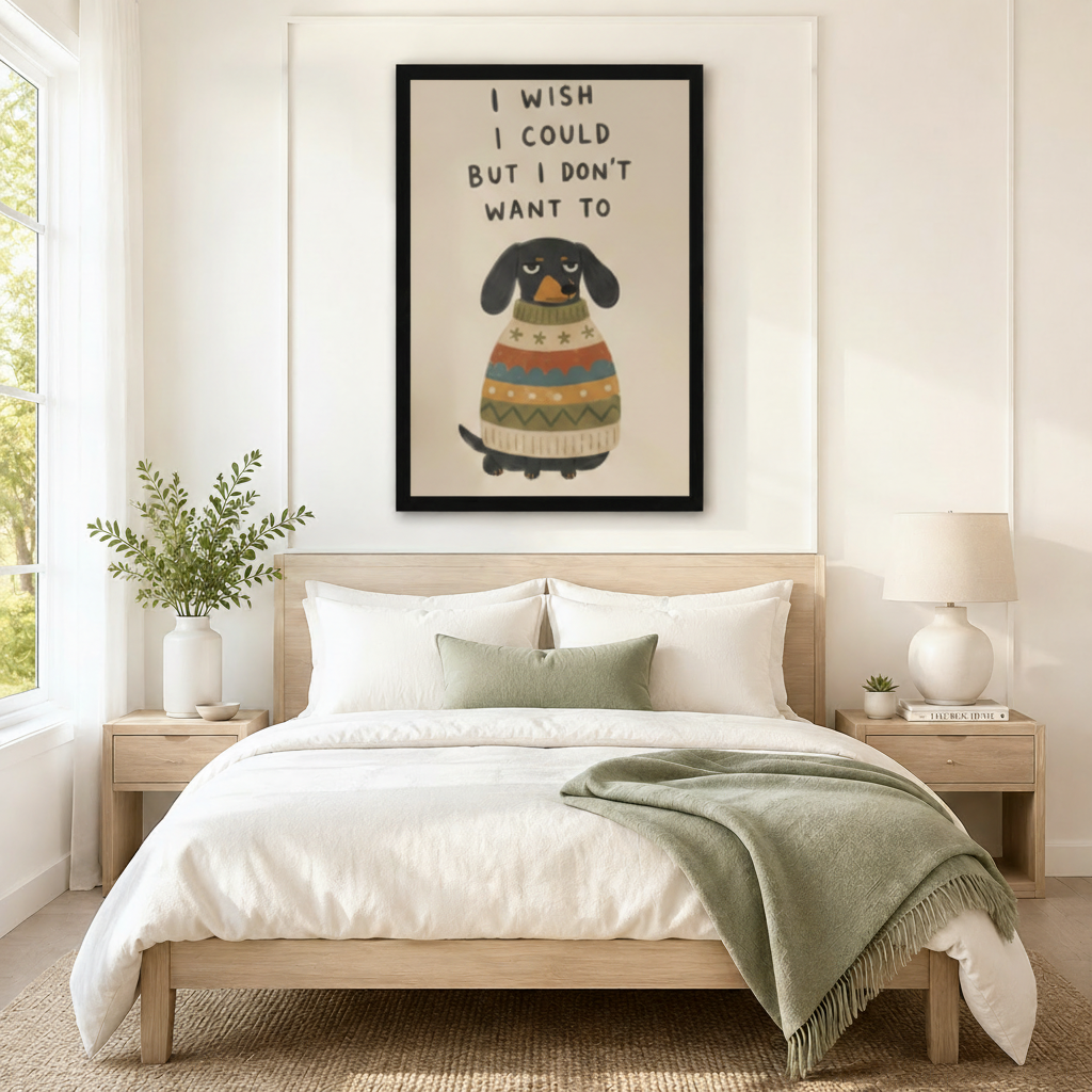 Funny Dachshund Quote Sweater Canvas Wall Art