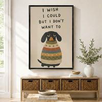 Funny Dachshund Quote Sweater Canvas Wall Art