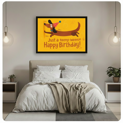 Birthday Dachshund Funny Canvas Wall Art