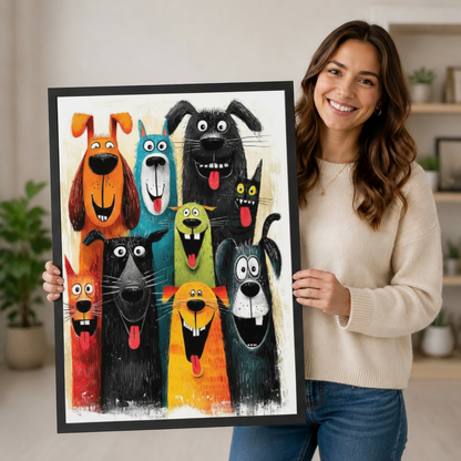 Funny Dogs Gang Colorful Canvas Art Wall Art