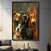 Funny Dogs Gang Canvas Wall Art