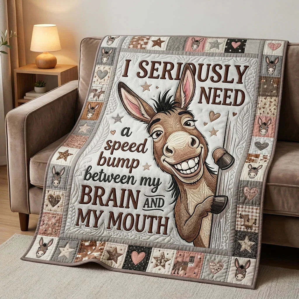 Funny Donkey Quilt Blanket