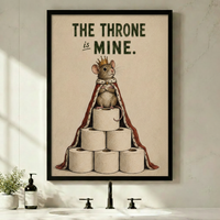 Funny Royal Mouse Throne Canvas Art Wall Art