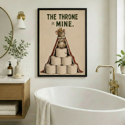 Funny Royal Mouse Throne Canvas Art Wall Art