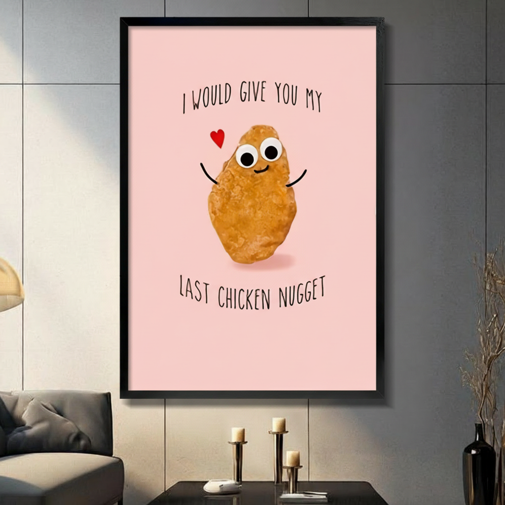 Last Chicken Nugget Funny Love Quote Canvas Art