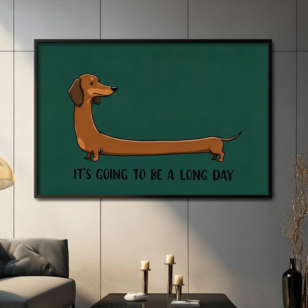 Long Day Dachshund Funny Quote Canvas Wall Art