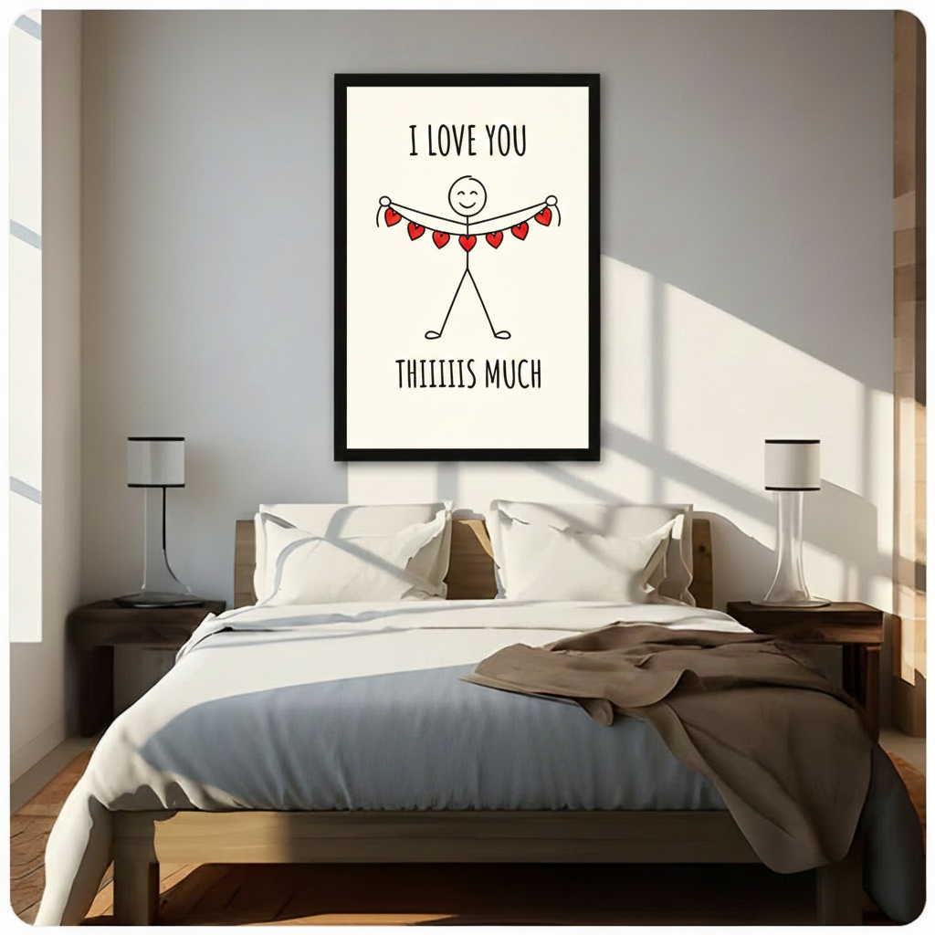 I Love You Thiiiis Much Stick Figure Canvas Wall Art