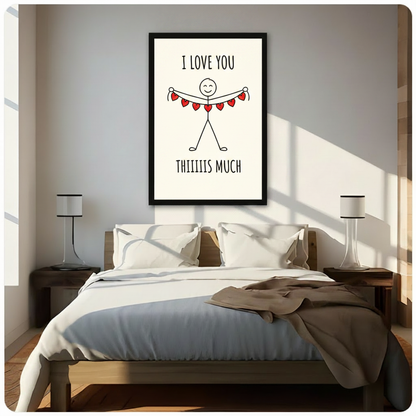 I Love You Thiiiis Much Stick Figure Canvas Wall Art