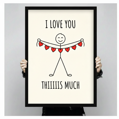 I Love You Thiiiis Much Stick Figure Canvas Wall Art