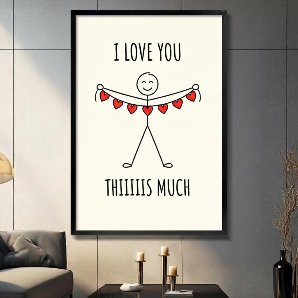 I Love You Thiiiis Much Stick Figure Canvas Wall Art