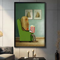 Funny Potato Couch Popcorn Canvas Wall Art
