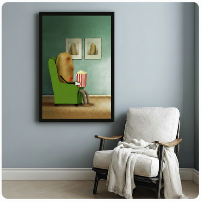 Funny Potato Couch Popcorn Canvas Wall Art